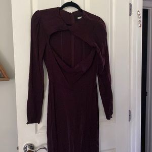 Maroon reformation dress with keyhole